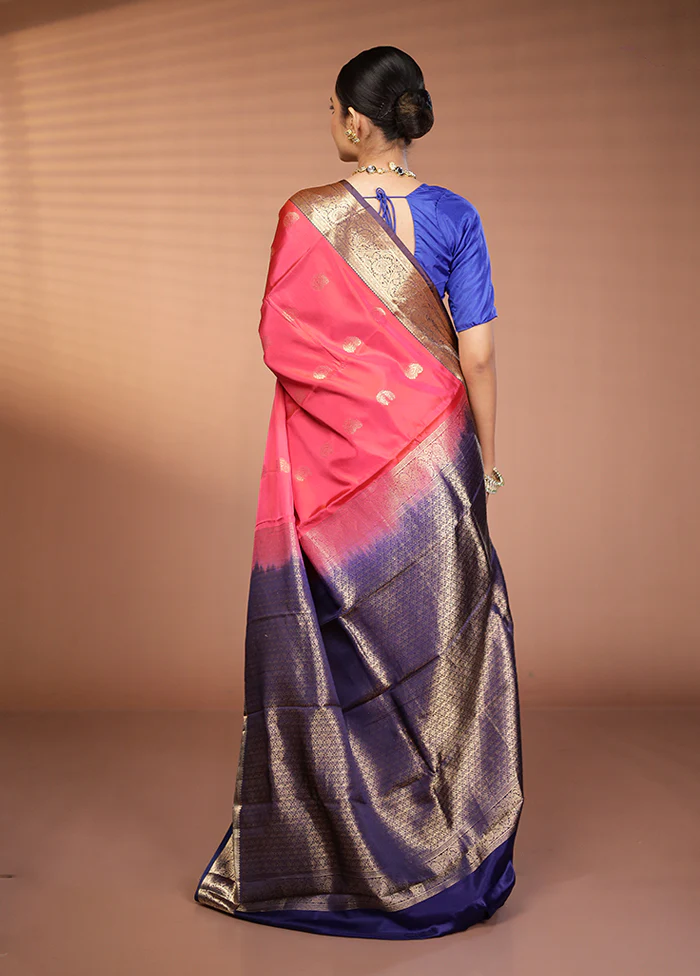 Green Kanjivaram Silk Saree With Blouse Piece - Image 3