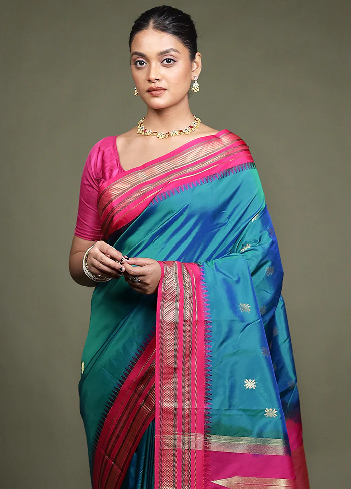 Green Kanjivaram Silk Saree With Blouse Piece