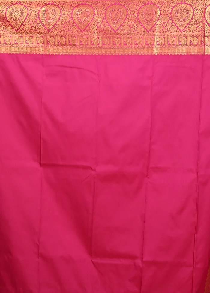 Green Kanjivaram Silk Saree With Blouse Piece - Image 5