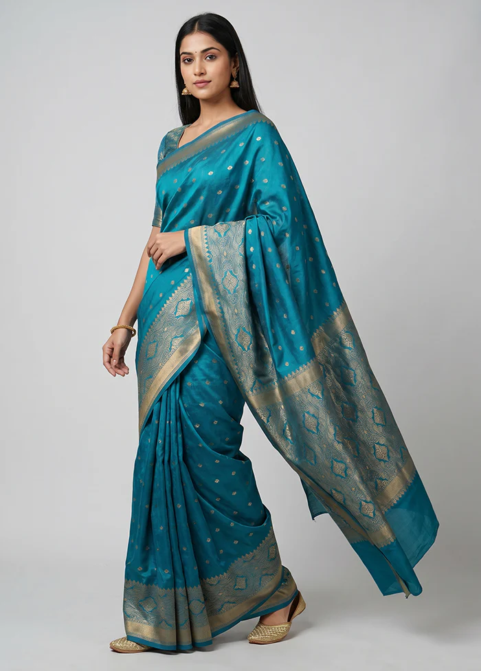 Green Kanjivaram Silk Saree With Blouse Piece