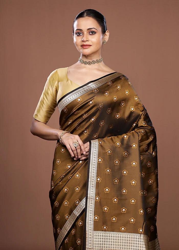 Green Katan Silk Saree With Blouse Piece