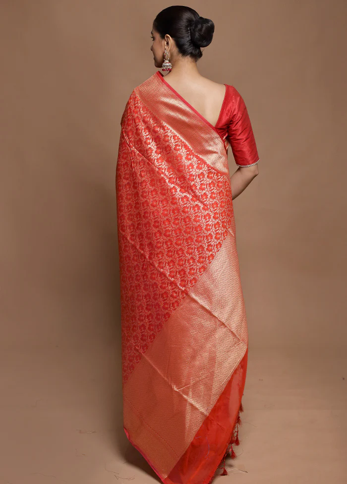 Green Kora Silk Saree With Blouse Piece - Image 3