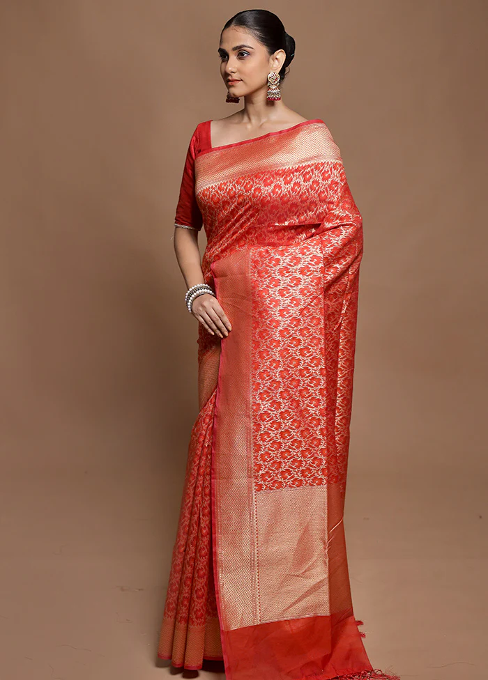 Green Kora Silk Saree With Blouse Piece - Image 4