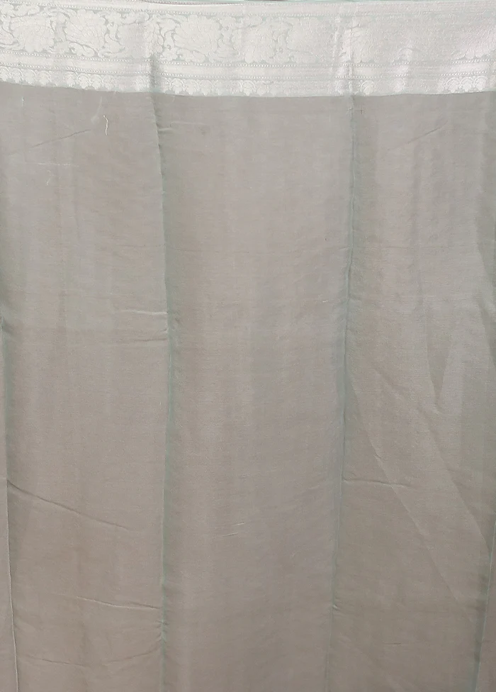 Green Kora Silk Saree With Blouse Piece - Image 5