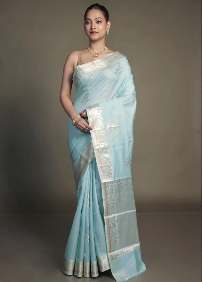 Green Kora Silk Saree With Blouse Piece