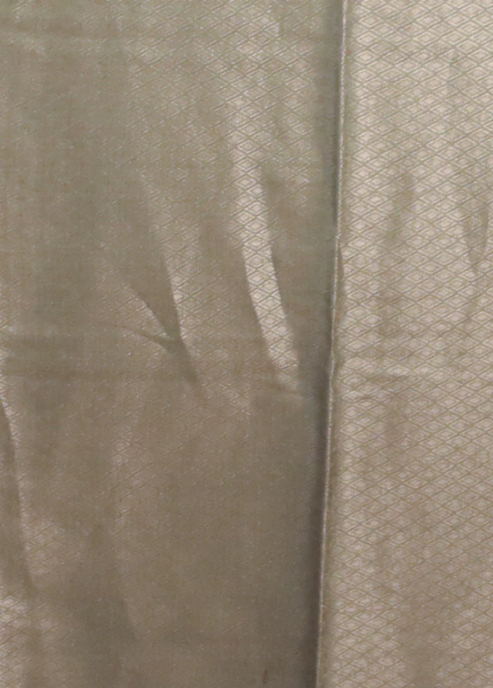 Green Kora Silk Saree With Blouse Piece - Image 5