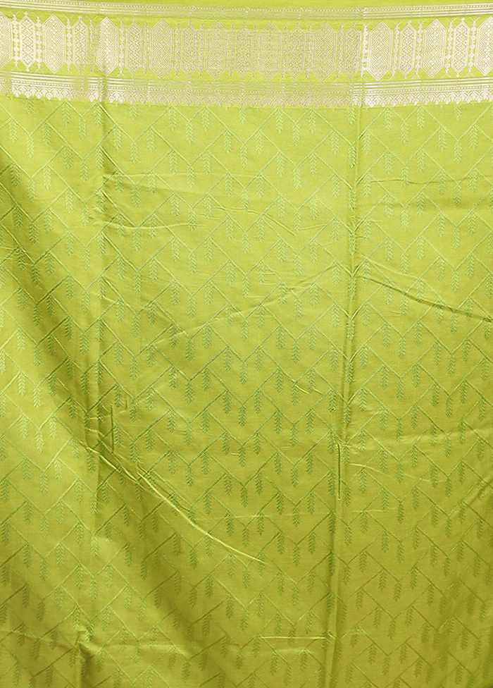 Green Kora Silk Saree With Blouse Piece - Image 5