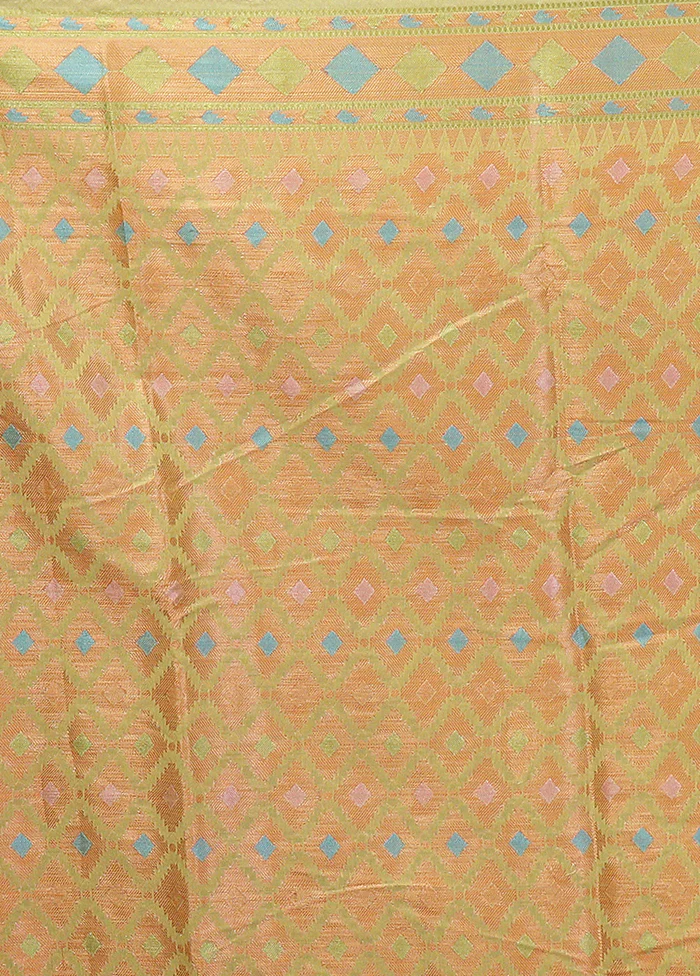 Green Kora Silk Saree With Blouse Piece - Image 5