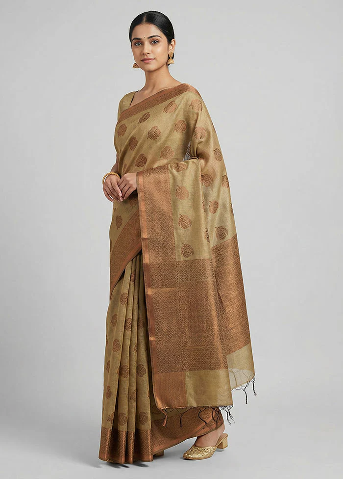 Green Kora Silk Saree With Blouse Piece