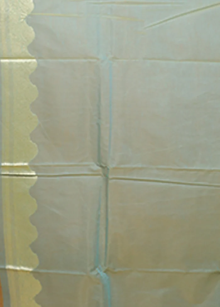Green Kora Silk Saree With Blouse Piece - Image 5