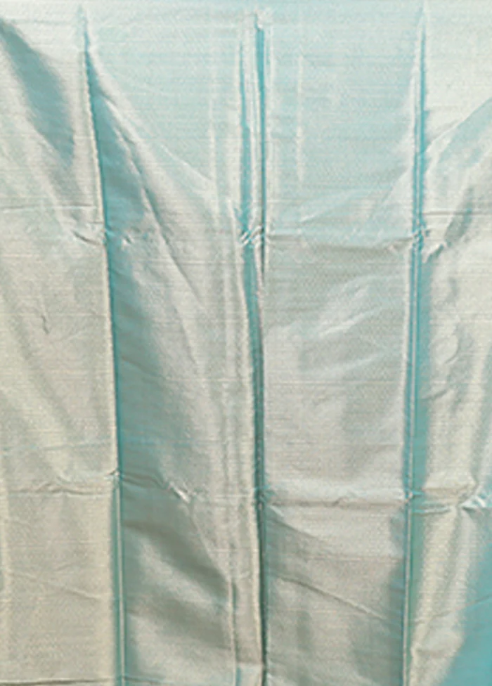 Green Kora Silk Saree With Blouse Piece - Image 5