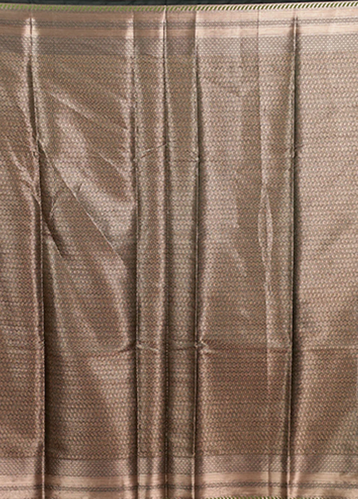 Green Kora Silk Saree With Blouse Piece - Image 5