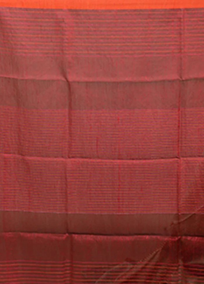 Green Linen Silk Saree With Blouse Piece - Image 5