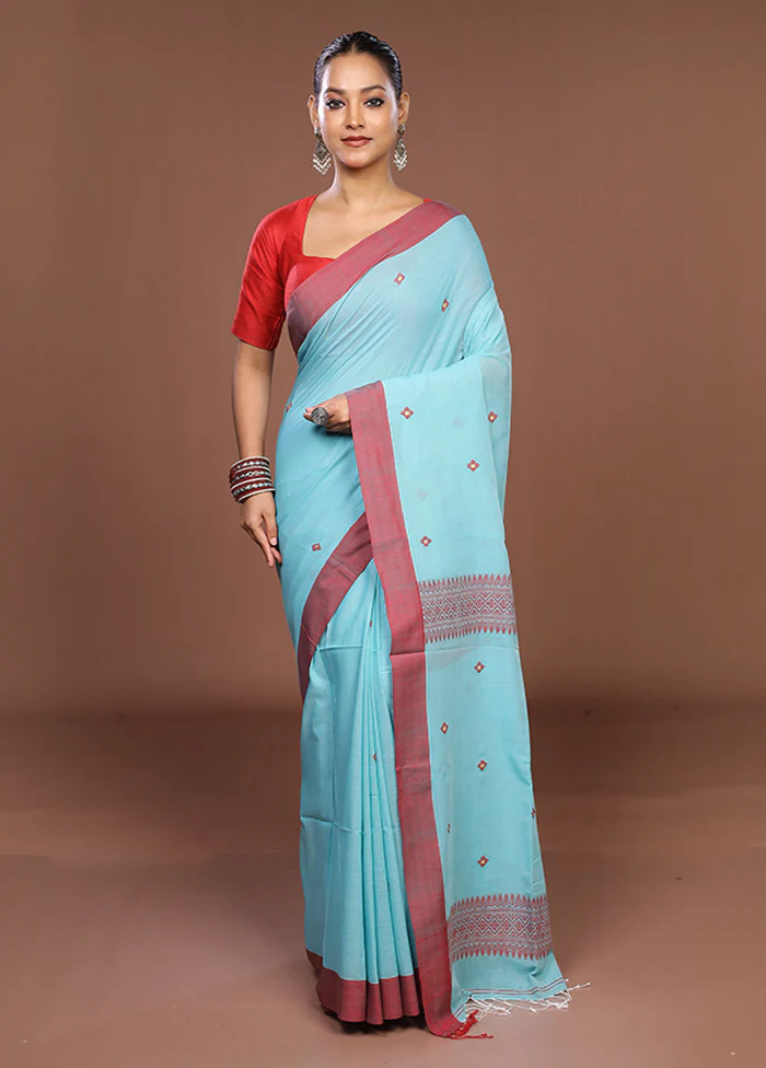 Green Matka Silk Saree With Blouse Piece - Image 2