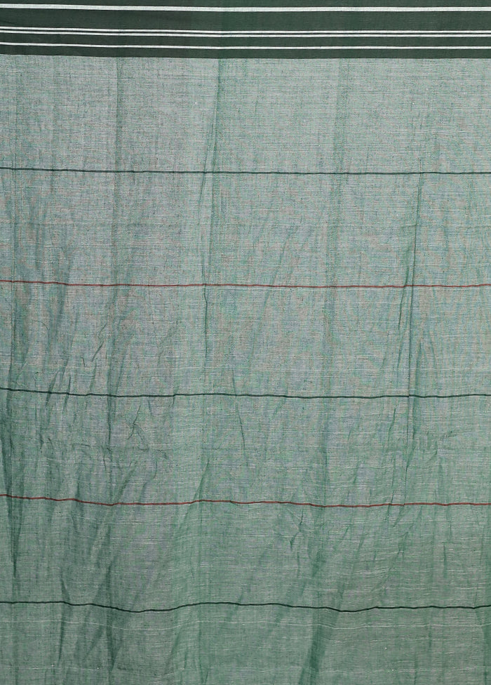 Green Matka Silk Saree Without Blouse Piece - Image 5