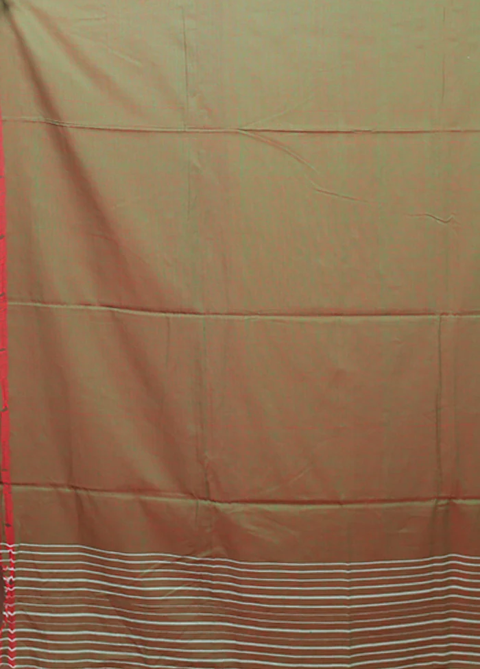 Green Matka Silk Saree With Blouse Piece - Image 5