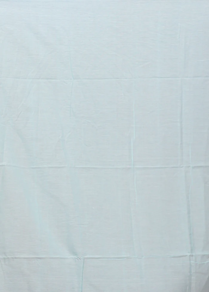 Blue Matka Silk Saree With Blouse Piece - Image 5