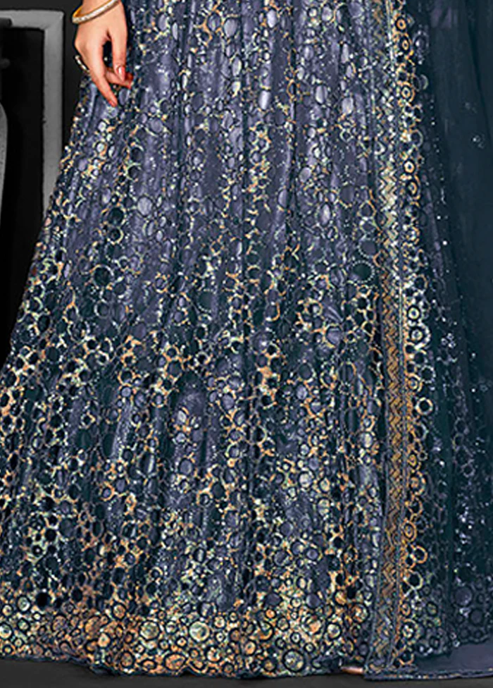 Green Net Lehenga Set - Image 2