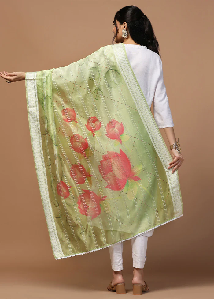 Green Organza Dupatta - Image 2