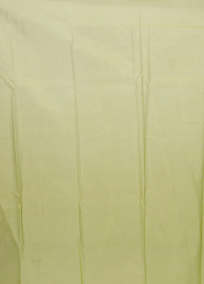 Green Organza Saree With Blouse Piece - Image 5