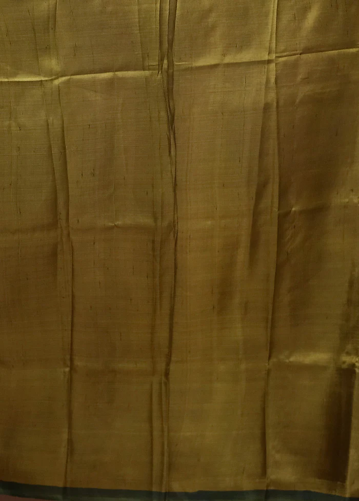 Green Printed Silk Saree Without Blouse Piece - Image 5