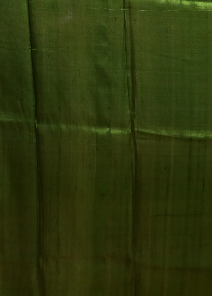 Green Printed Pure Silk Saree Without Blouse Piece - Image 5