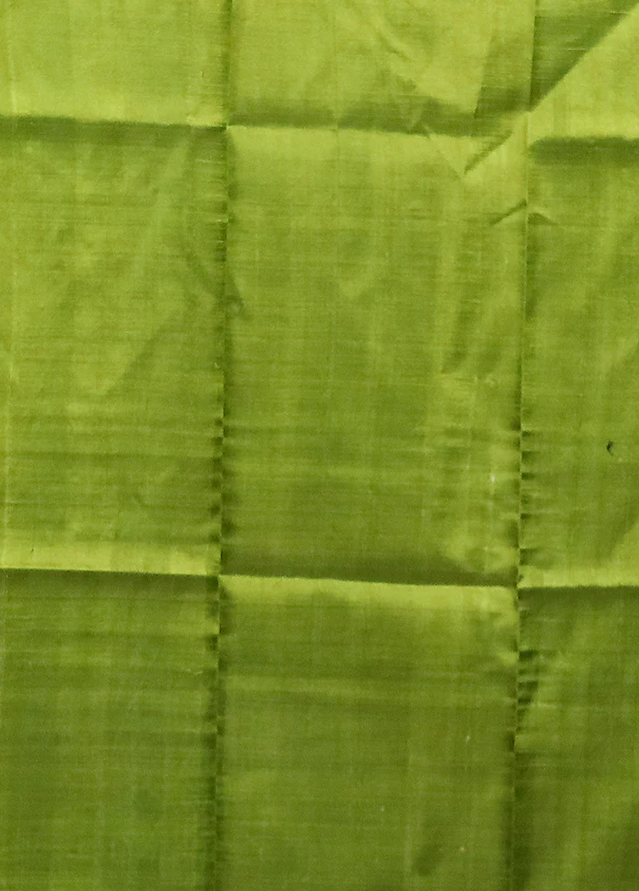 Green Printed Pure Silk Saree Without Blouse Piece - Image 5