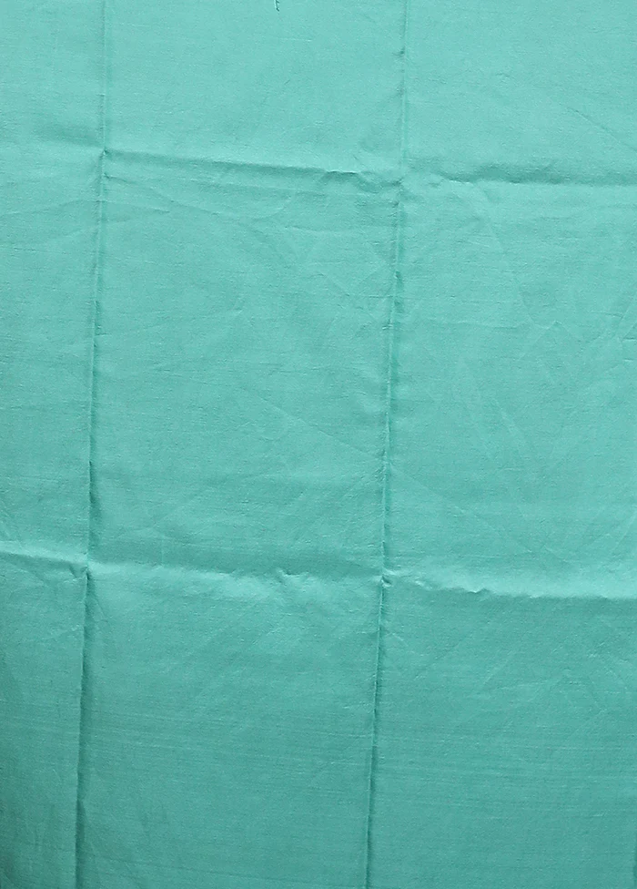 Green Printed Pure Silk Saree Without Blouse Piece - Image 5