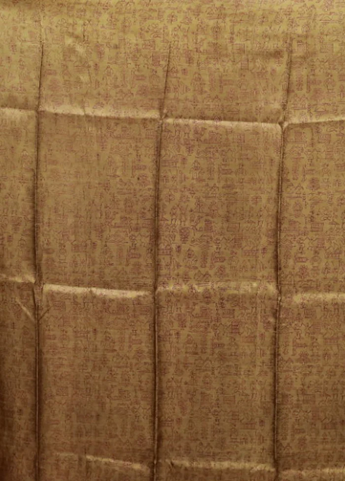 Green Printed Silk Saree Without Blouse Piece - Image 5