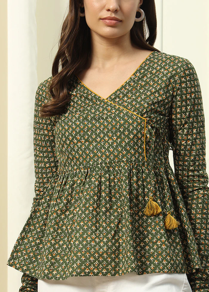 Green Readymade Cotton Short Top - Image 3