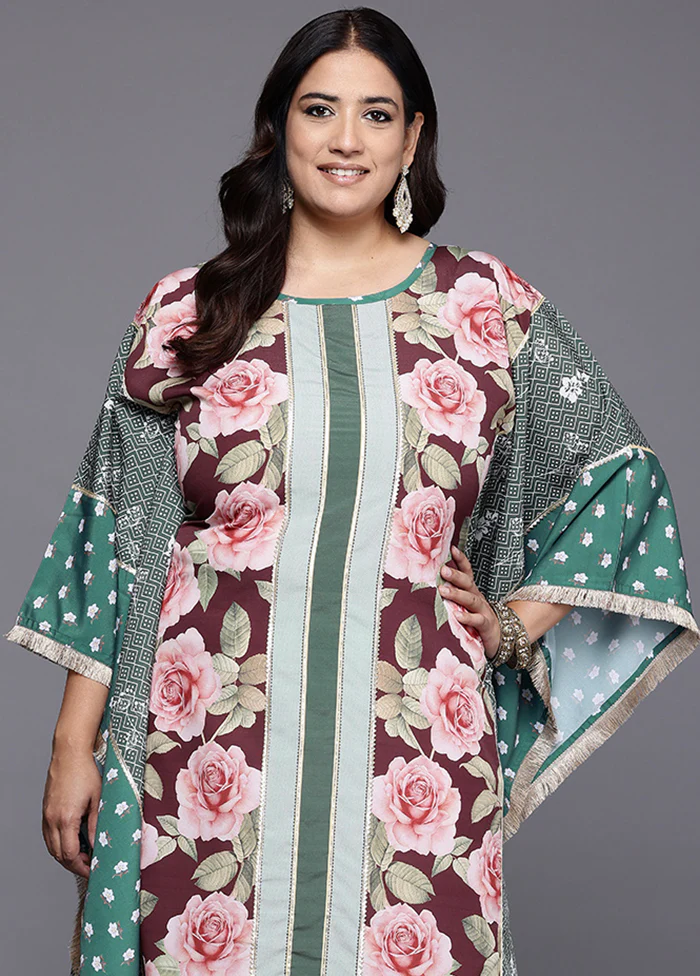 Green Readymade Silk Kurti - Image 2