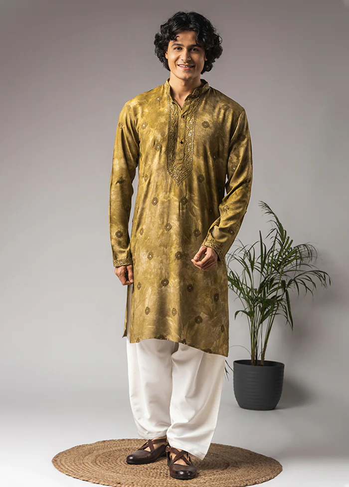 Green Silk Kurta & Pajama Set