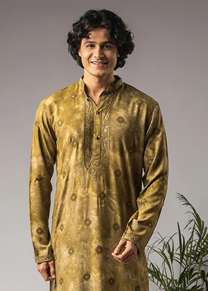 Green Silk Kurta & Pajama Set - Image 2