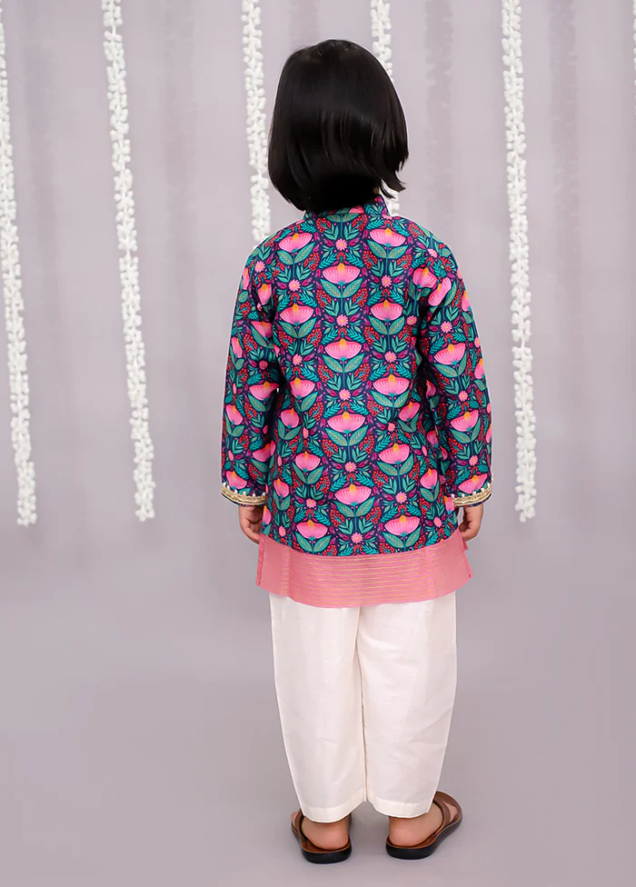Purple Silk Kurta & Pajama Set - Image 3