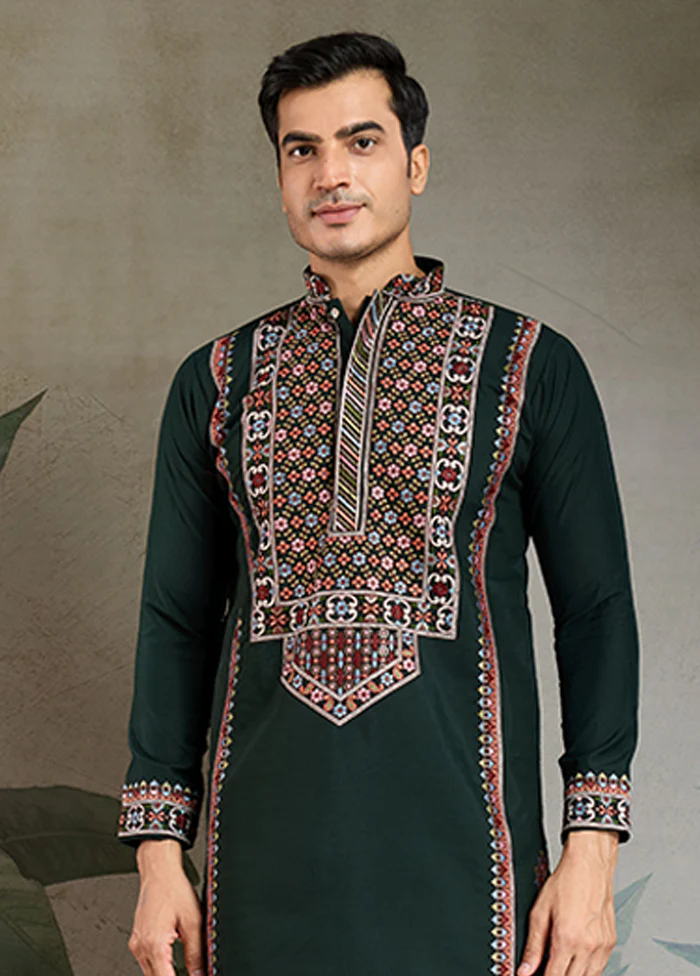 Green Silk Kurta - Image 2