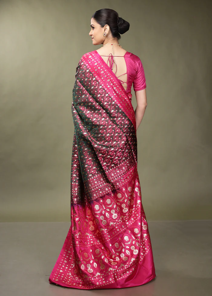 Pink Tanchoi Silk Saree With Blouse Piece - Image 3