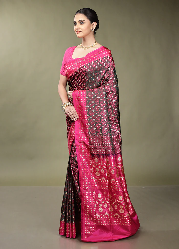 Pink Tanchoi Silk Saree With Blouse Piece - Image 4
