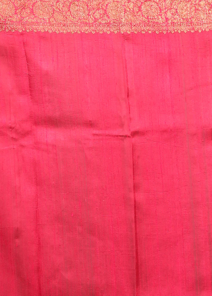 Green Tussar Pure Silk Saree With Blouse Piece - Image 5