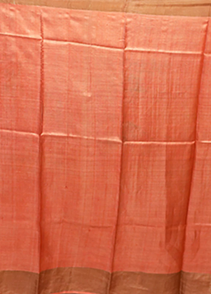 Green Tussar Silk Saree With Blouse Piece - Image 5