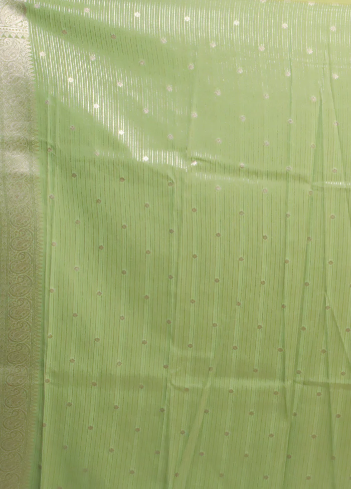 Green Uppada Silk Saree With Blouse Piece - Image 5