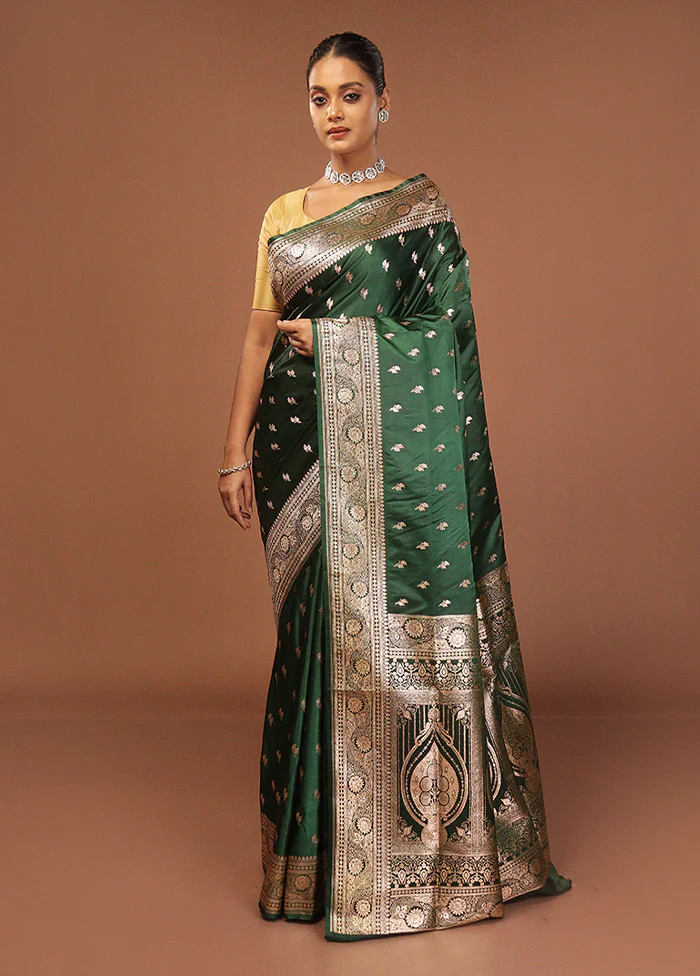 Green Uppada Silk Saree With Blouse Piece - Image 2