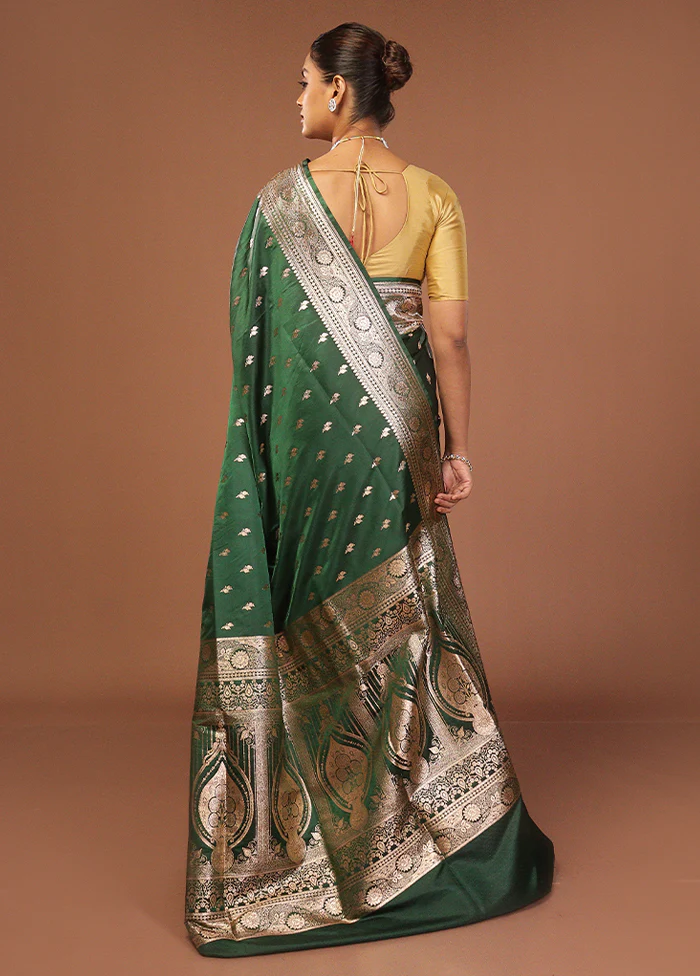 Green Uppada Silk Saree With Blouse Piece - Image 3
