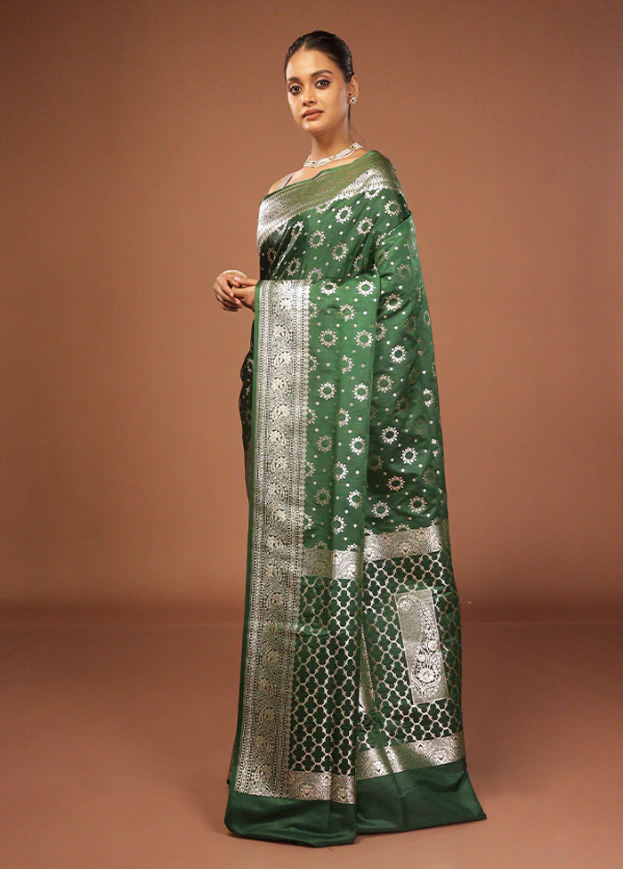 Green Uppada Silk Saree With Blouse Piece - Image 4
