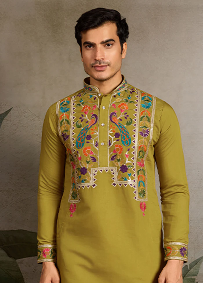 Green Viscose Kurta - Image 2