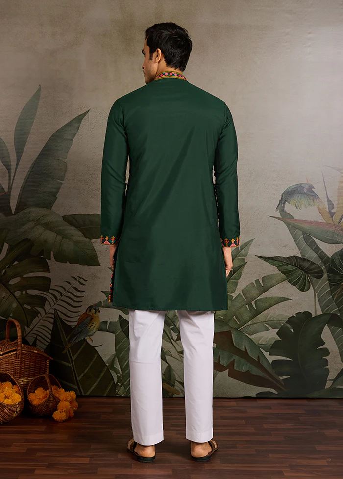 Green Viscose Kurta - Image 3