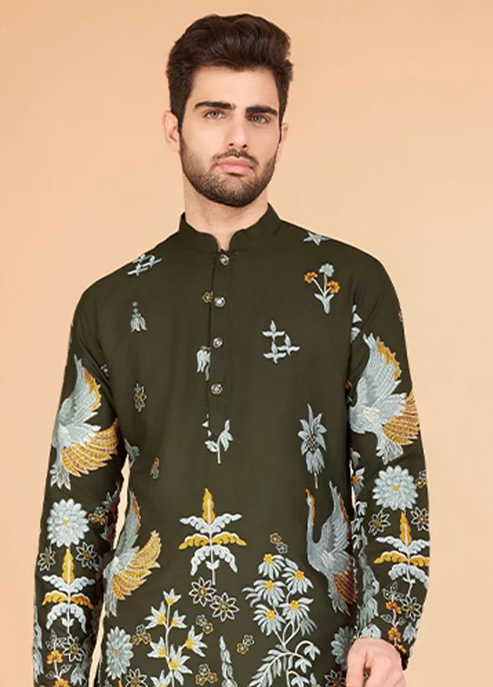 Green Viscose Kurta - Image 2