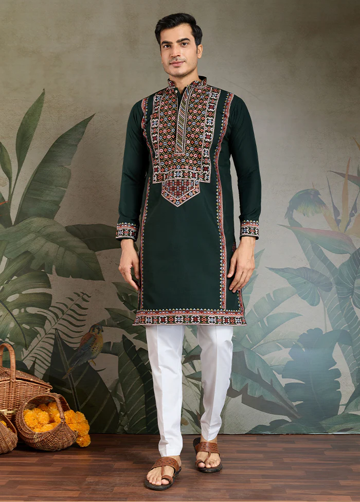 Green Viscose Kurta
