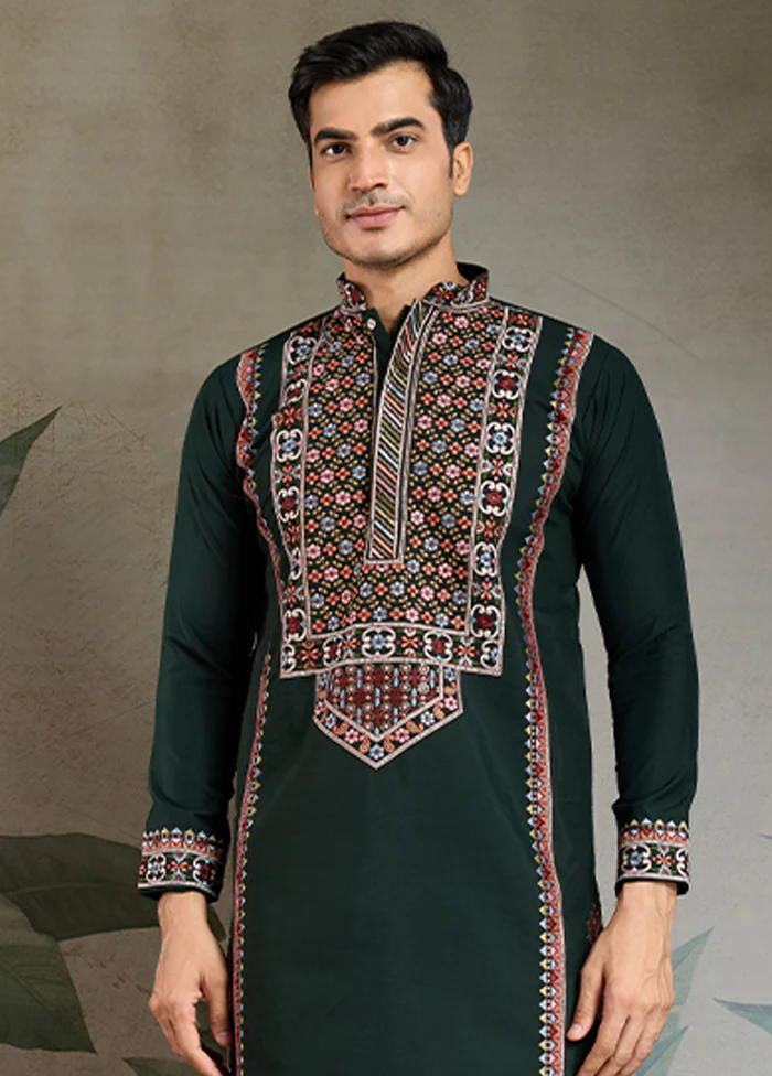 Green Viscose Kurta - Image 2