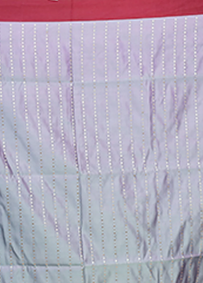 Grey Banarasi Silk Saree With Blouse Piece - Image 5