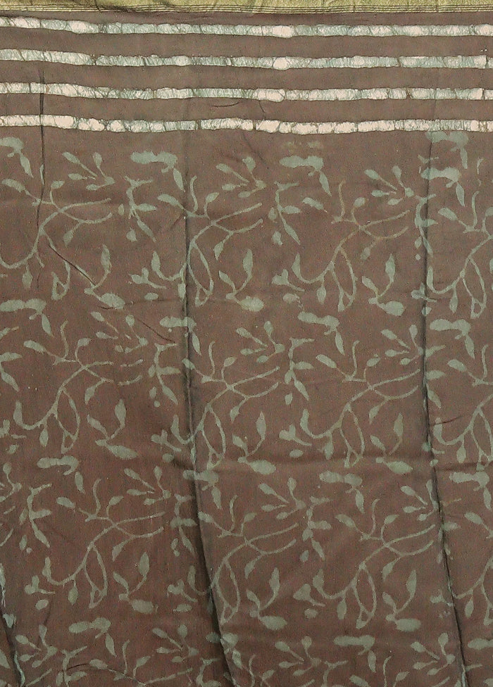 Grey Chanderi Silk Saree With Blouse Piece - Image 5